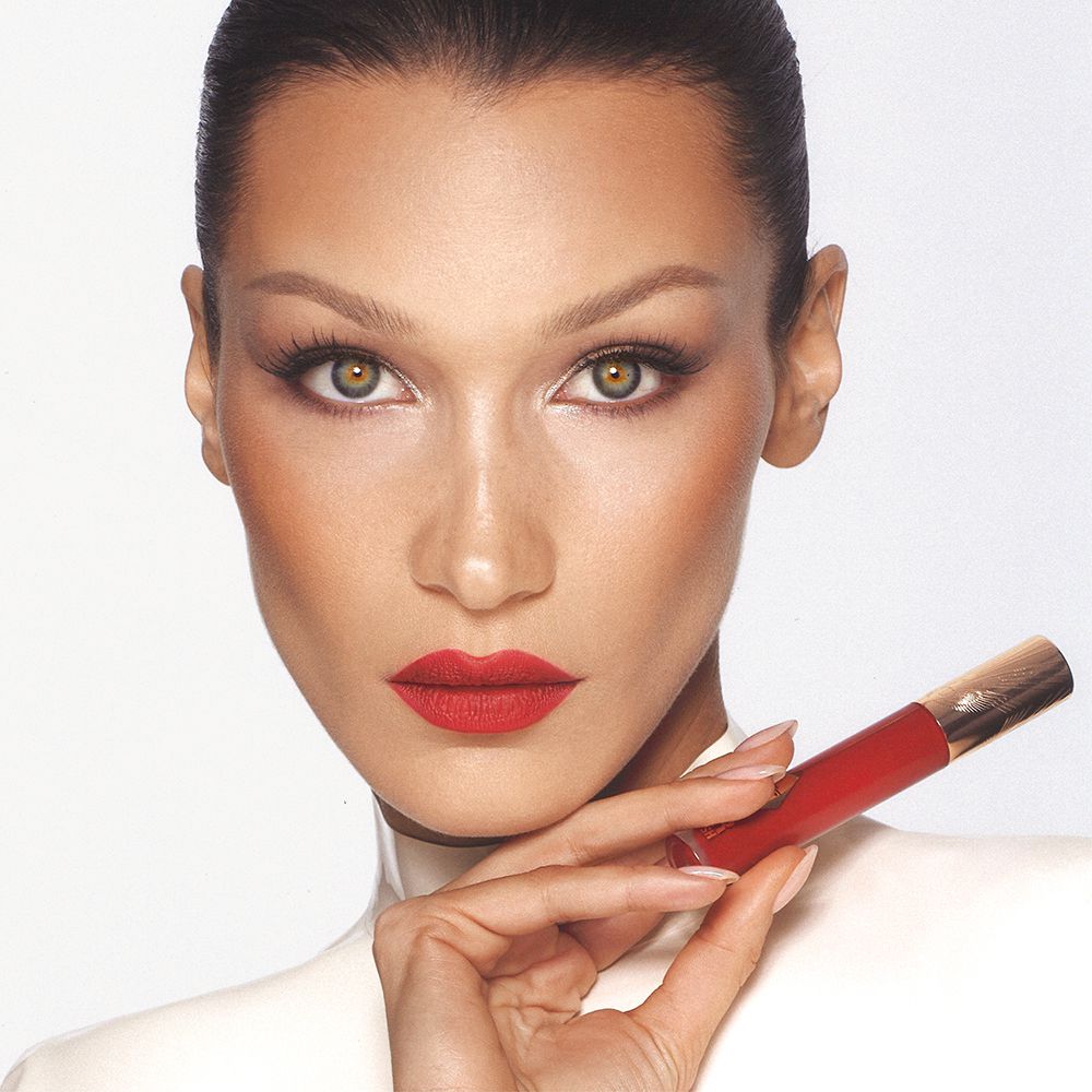 bella hadid wearing the charlotte tilbury airbrush flawless lip blur