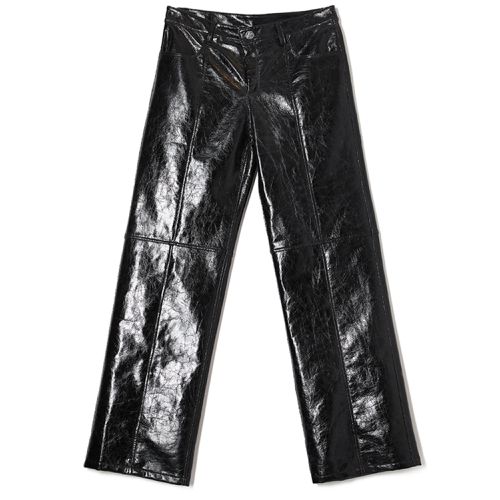 Milkwhite Faux Leather Pants in black