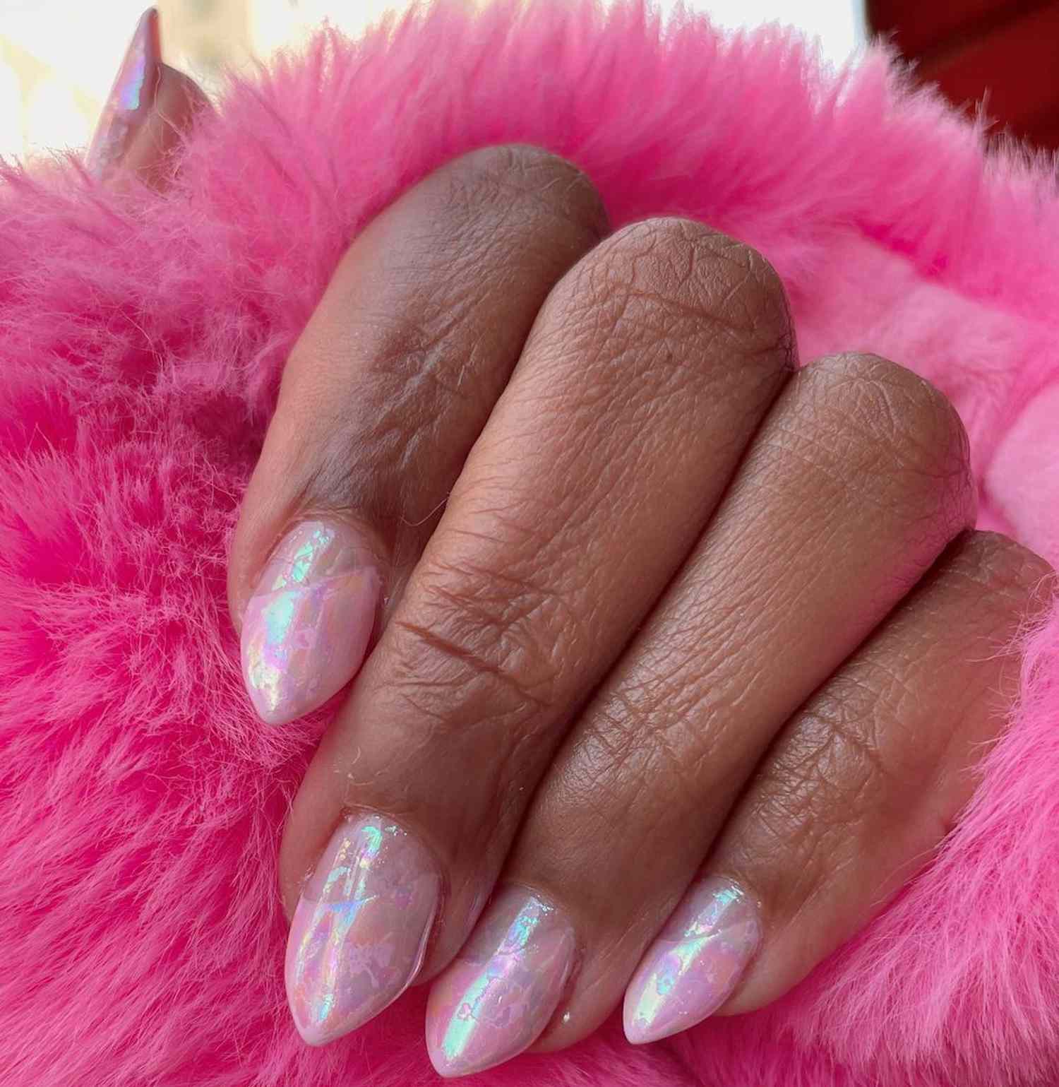 pink chrome nails