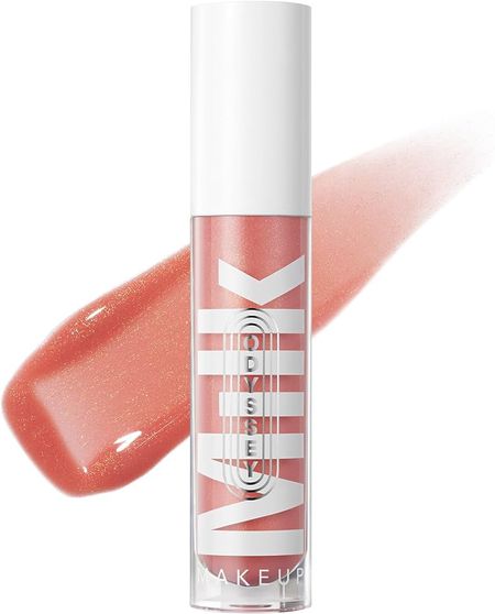 milk makeup odyssey lipgloss in light peach shade