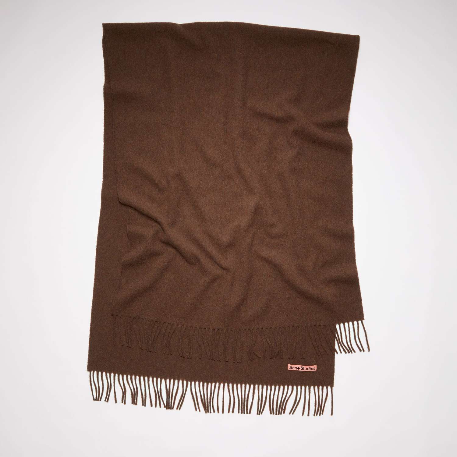 Acne Studios Fringe Wool Scarf in brown