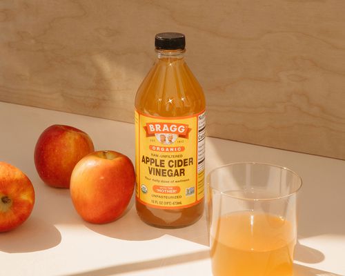 apple cider vinegar still life