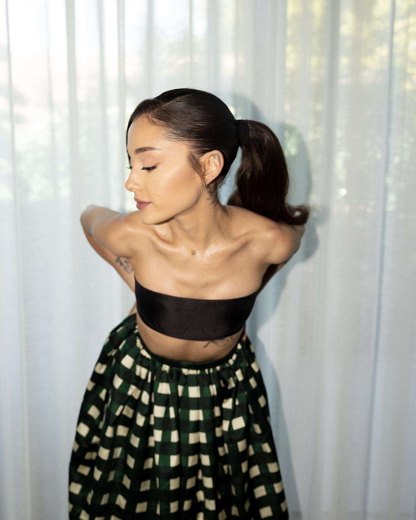 Ariana Grande with her signature ponytail