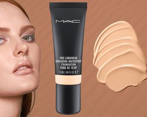 Sweat-proof foundation we recommend on a brown background