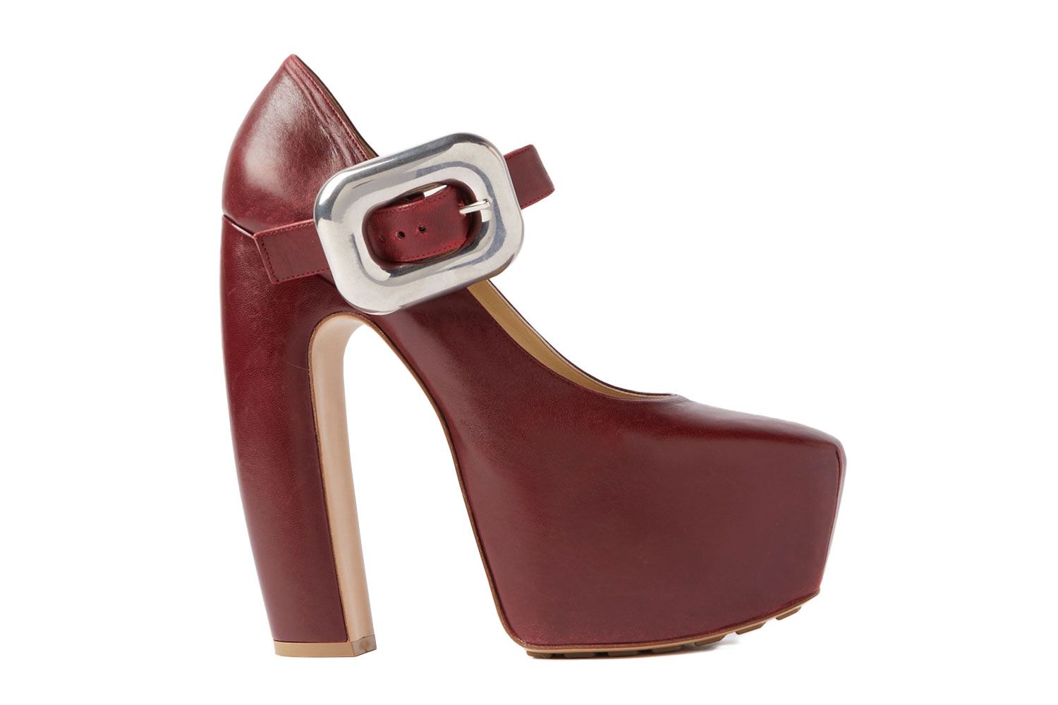 Bottega Veneta Mostra Leather Mary Jane Platform Pumps