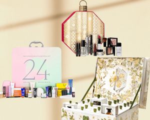 Collage of different Beauty Advent Calendars on a window light background 