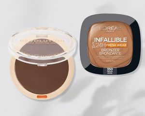 collage of popular Drugstore Bronzers