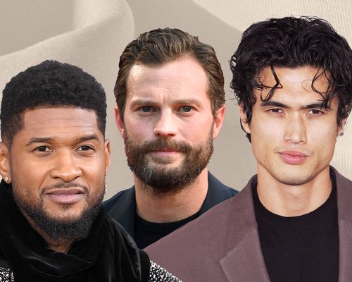 Usher, Jamie Dornan, and Charles Melton with Short Sides and Long Top Haircuts for Men