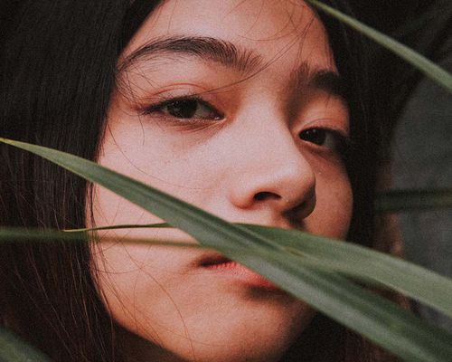 closeup of person with bushy eyebrows