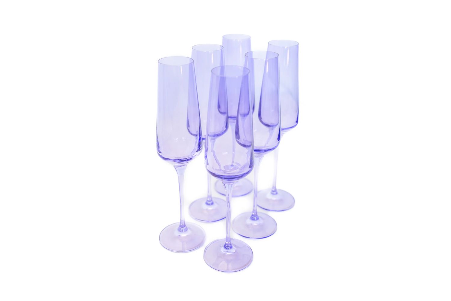 Estelle Colored Champagne Flutes in Lavender