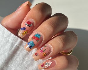 Farmer's market nail stickers on nude nails