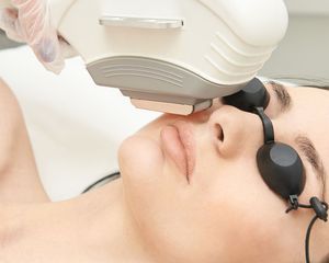 woman getting laser hair removal