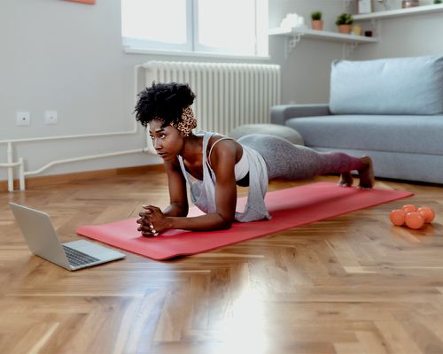 person doing workout at home