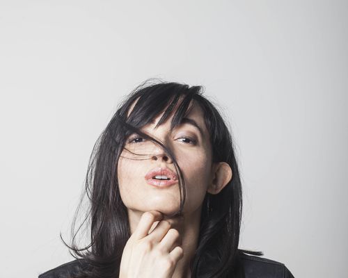 Young woman with her chin forward