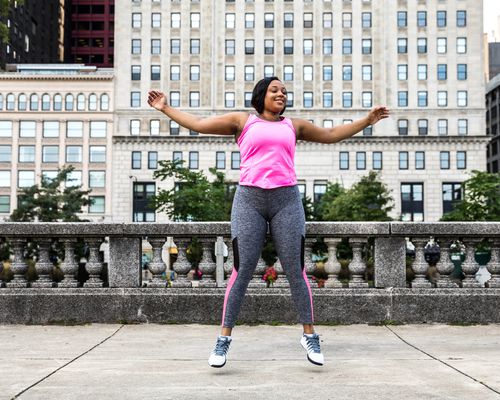 woman jumping for exercise