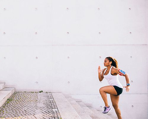 person running stairs