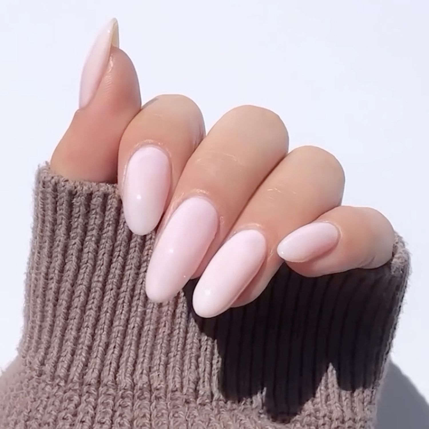 milky pink nails