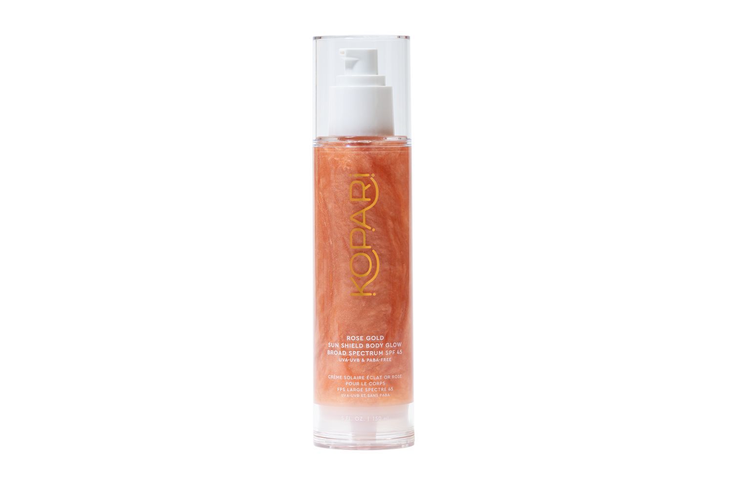 Kopari Sun Shield Body Glow SPF 50 in Rose Gold