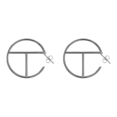 Telfar Large Logo Hoop Earring in silver