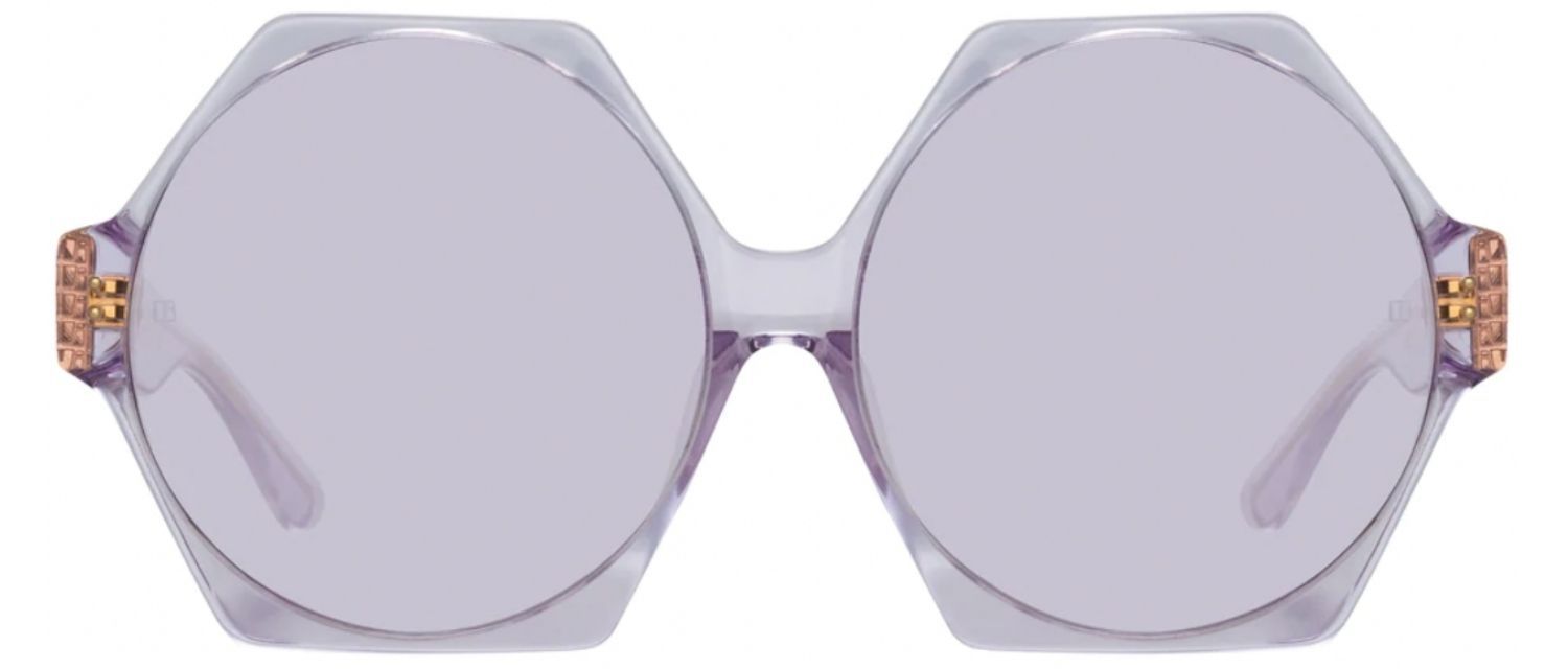 Linda Farrow BORA HEXAGON SUNGLASSES IN LILAC