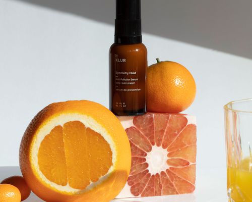 Vitamin c serum among citrus fruit