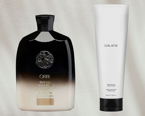 oribe gold lust shampoo and lolavie conditioner