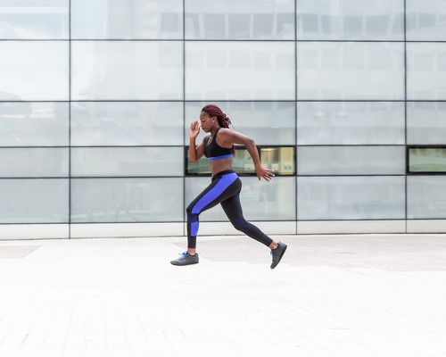 woman running outside