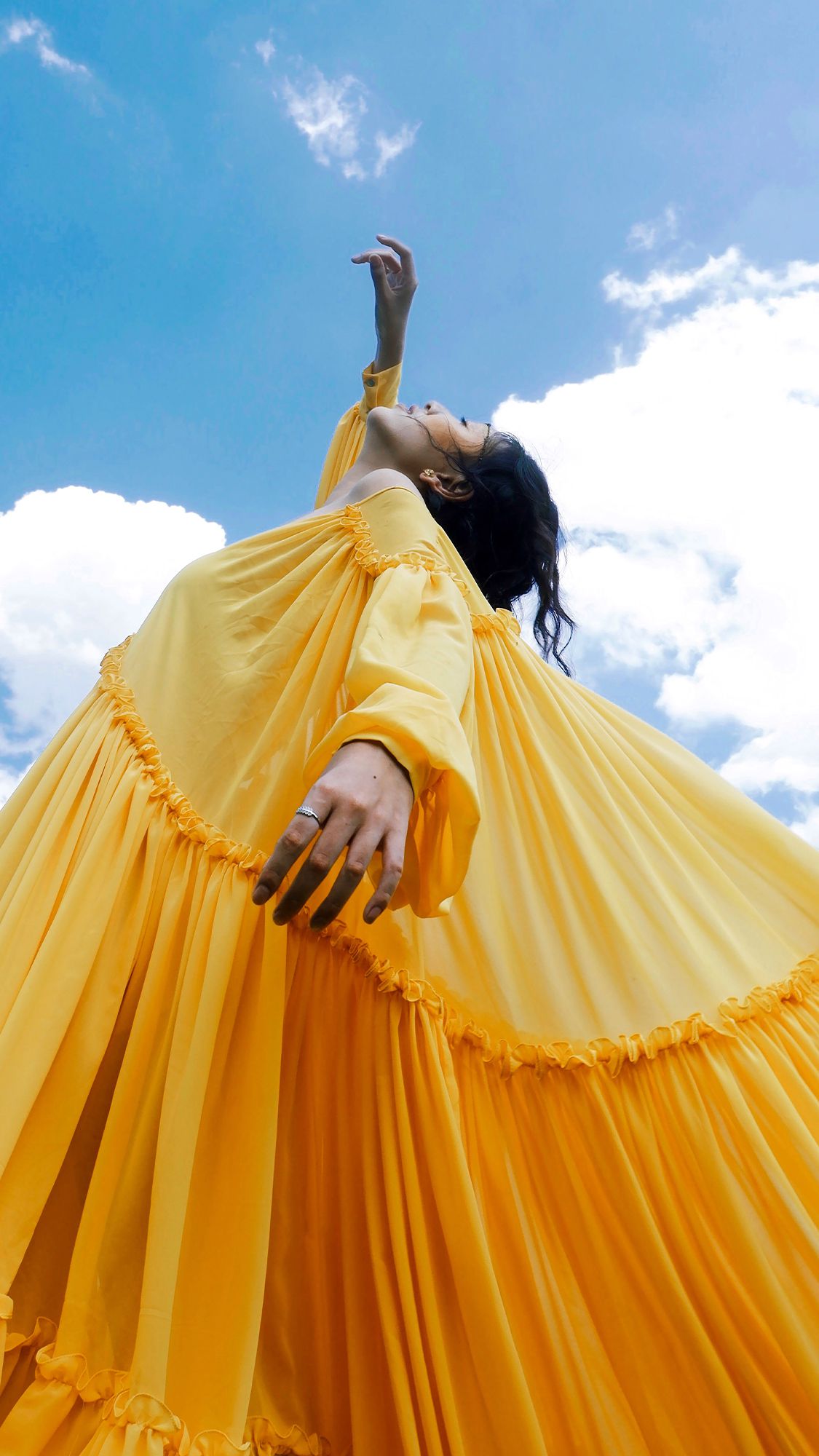 woman in yellow dress