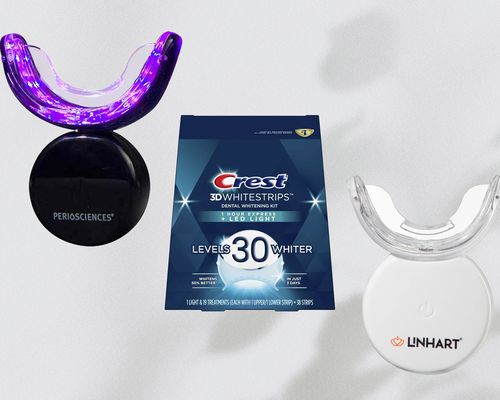 Three LED Teeth Whitening Kits. Periosciences, Crest and Linhart