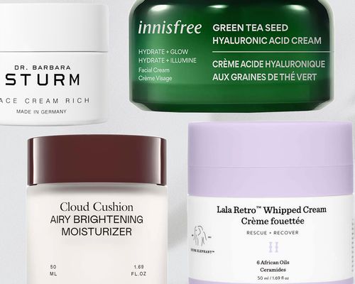 Best moisturizers for combination skin collaged against a white background