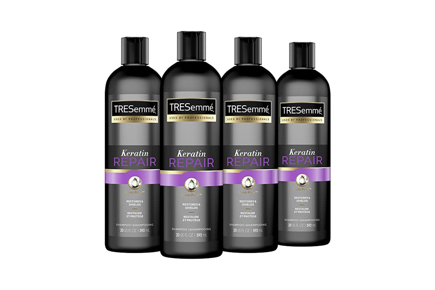 Four bottles of Tresemme Keratin Repair Shampoo