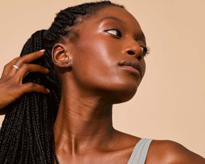 Woman touching her hair