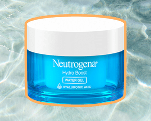 Neutrogena Hydro Boost Hyaluronic Acid Hydrating Water Gel on a watery green background