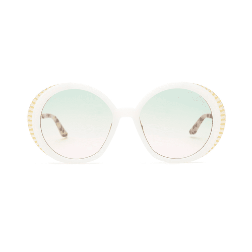 Coco and Breezy Wisdom-102 Sunglasses in white with blue tinted lenses