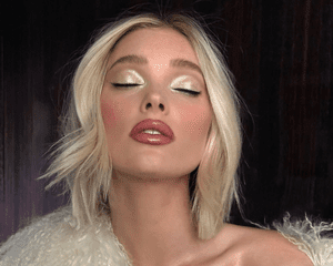 Elsa Hosk wearing highlighter as eyeshadow 