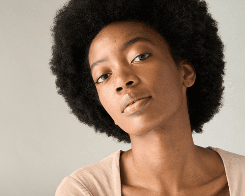 Close up of a woman's face