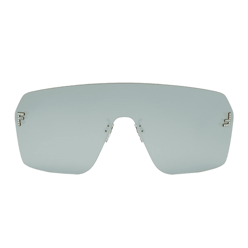 Fendi Crystal FF Metal Shield Sunglasses in gray