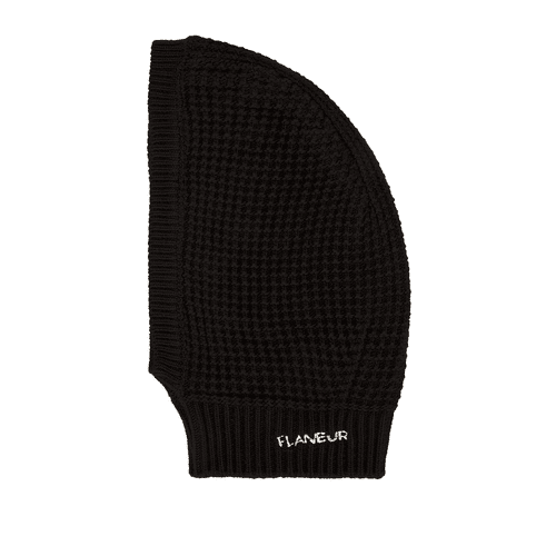 Flaneur Wool Balaclava hood in black