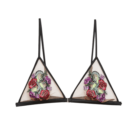 Fleur du Mal Dragon Embroidery Triangle Bra