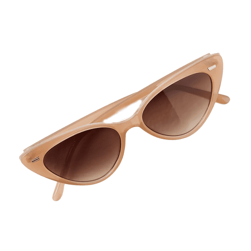 Free People Olympic Cat-Eye Sunglasses in champagne toast with brown lenses