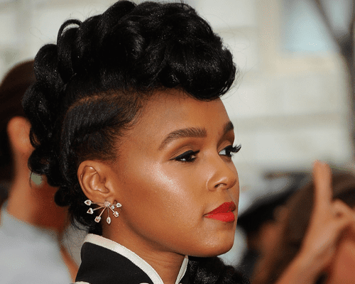 Janelle Monae wearing faux hawk