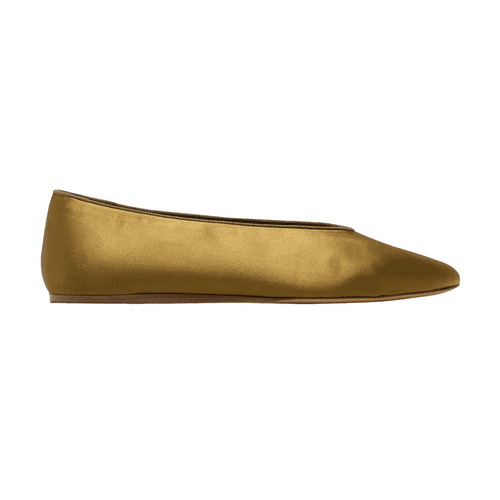 Le Monde Beryl Regency Satin Ballerina Flats in gold