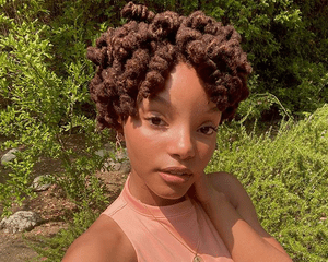 Halle Bailey spiral loc hairstyle