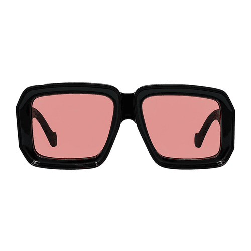 Loewe Oversized Square Acetate Sunglasses in black with pink lenses