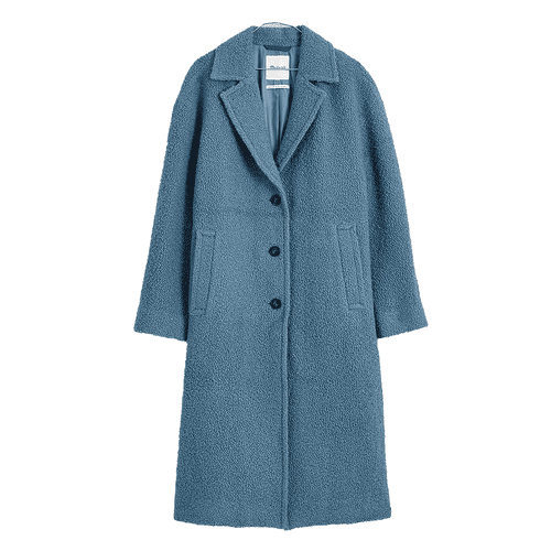 Madewell The Alonzo Coat in tranquil lake blue boucle