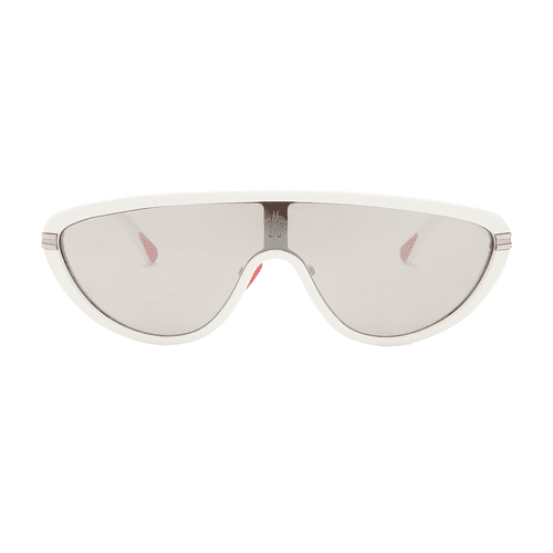 Moncler Vitesse Sunglasses in white shield style with red accents