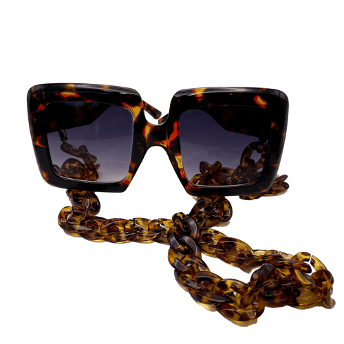 Nroda Grounded tortoiseshell sunglasses with matching chain