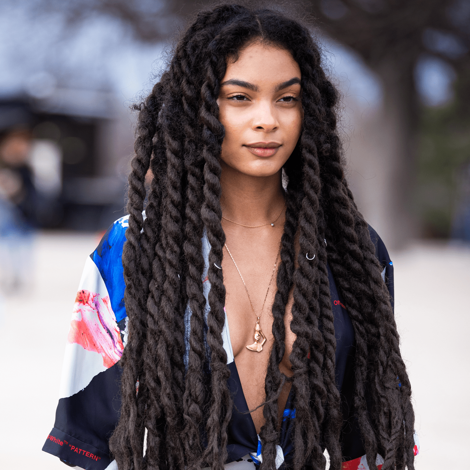 model wearing jumbo twists