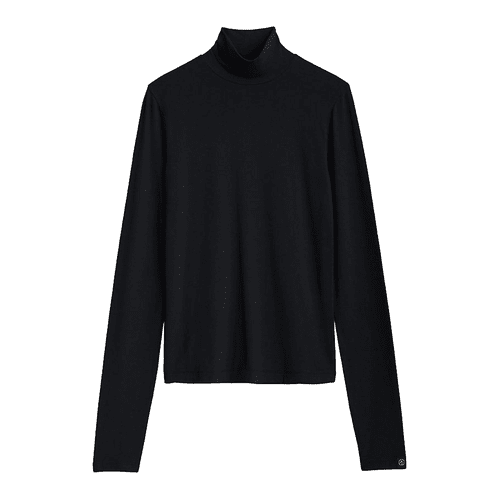 Rag & Bone Luca Knit Turtleneck Top in black