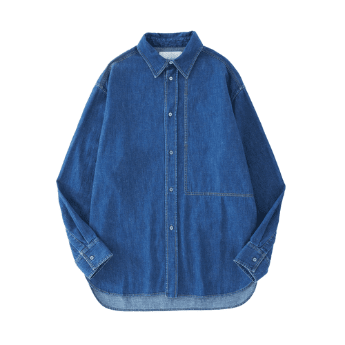 Studio Nicholson Izar Denim Shirt button-down in medium wash denim